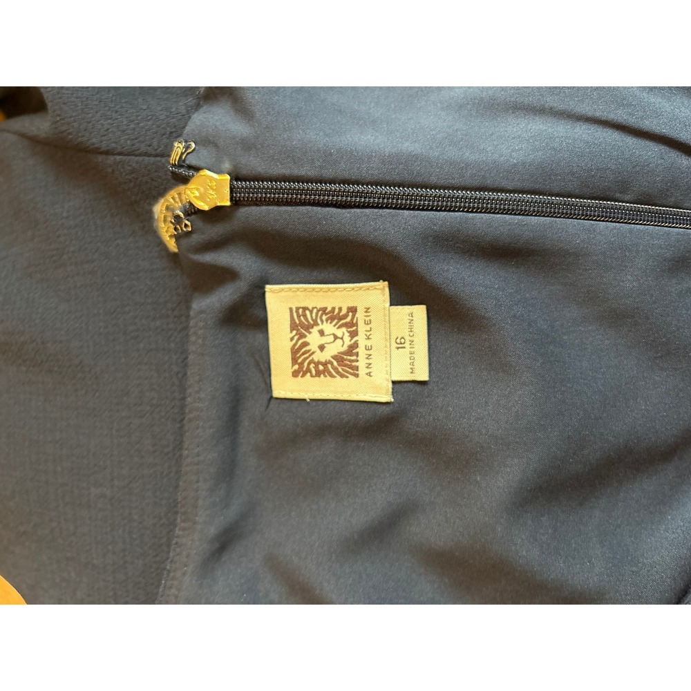 Anne Klein Navy Blue Crepe Fit and Flare Cap Sleeve Dress Size 16 - Picture 8 of 10